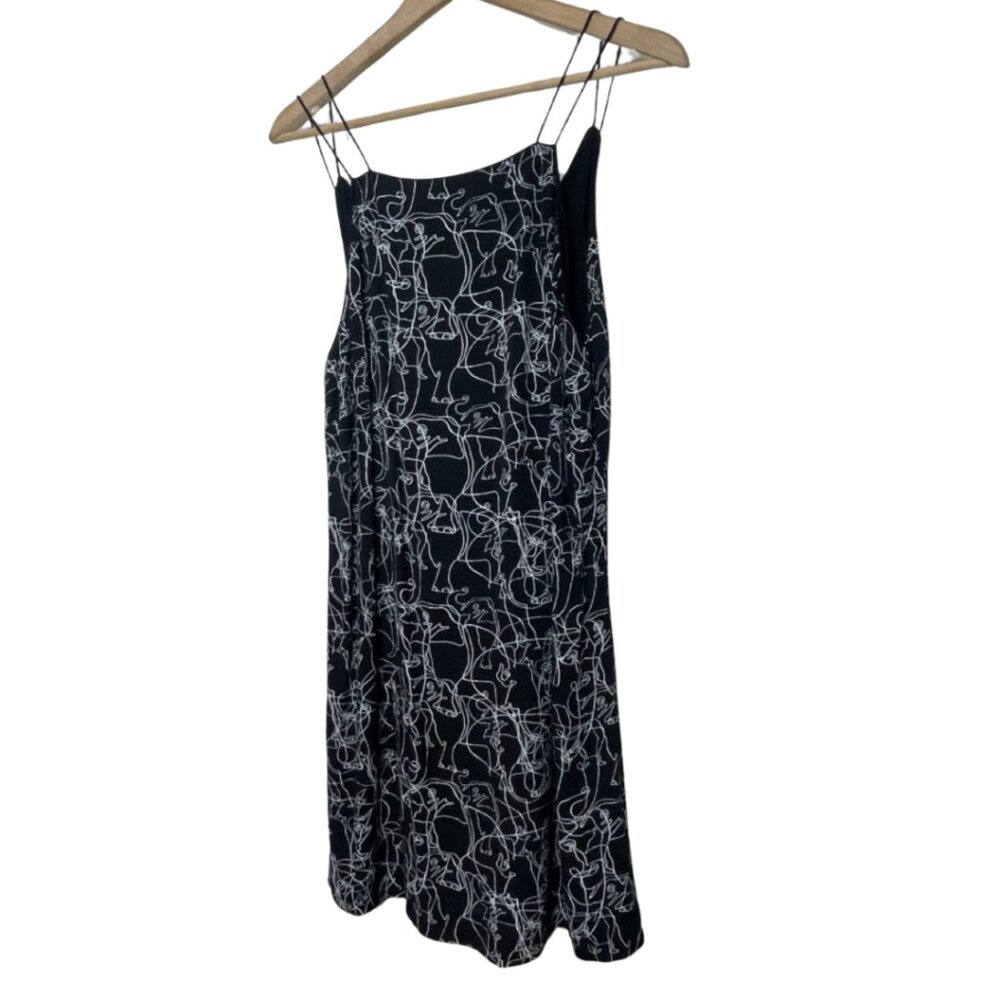 SILENCE + NOISE | Black Short Dress White Abstract Elephant Pattern | Size L - Picture 3 of 13